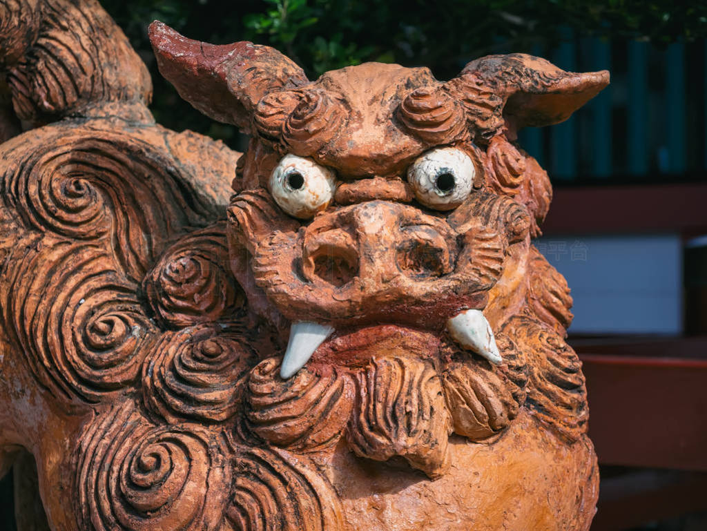 Okinawa Lion Statue Shisha Close up Traditional Art culture Ryuk