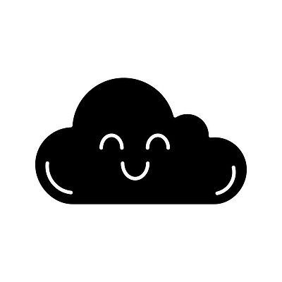 简单的云计算 天气预报不错 表情符号 剪影符号 负空间