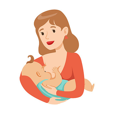 50年轻妈妈母乳喂养宝宝母乳,姹紫嫣红的卡通人物矢量图54712家庭幸福