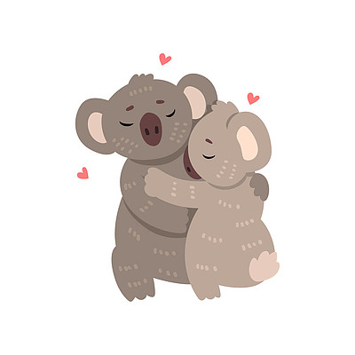 树袋熊式情侣抱漫画图片