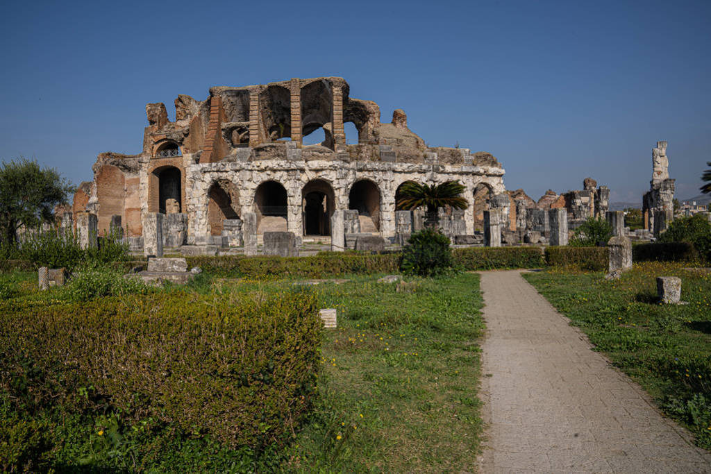 Ruins of an ancient amphitheater in Santa Maria Capua Vetere in