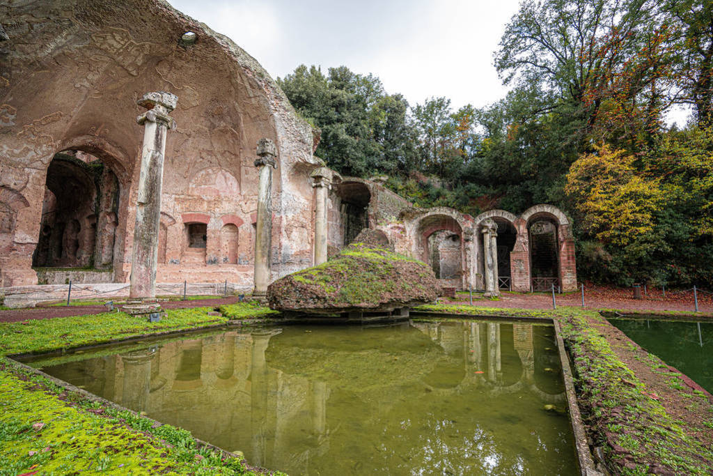 Ancient pool called Canopus in Villa Adriana (Hadrian's Villa),