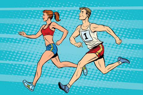 跑步漫画图片 运动员图片