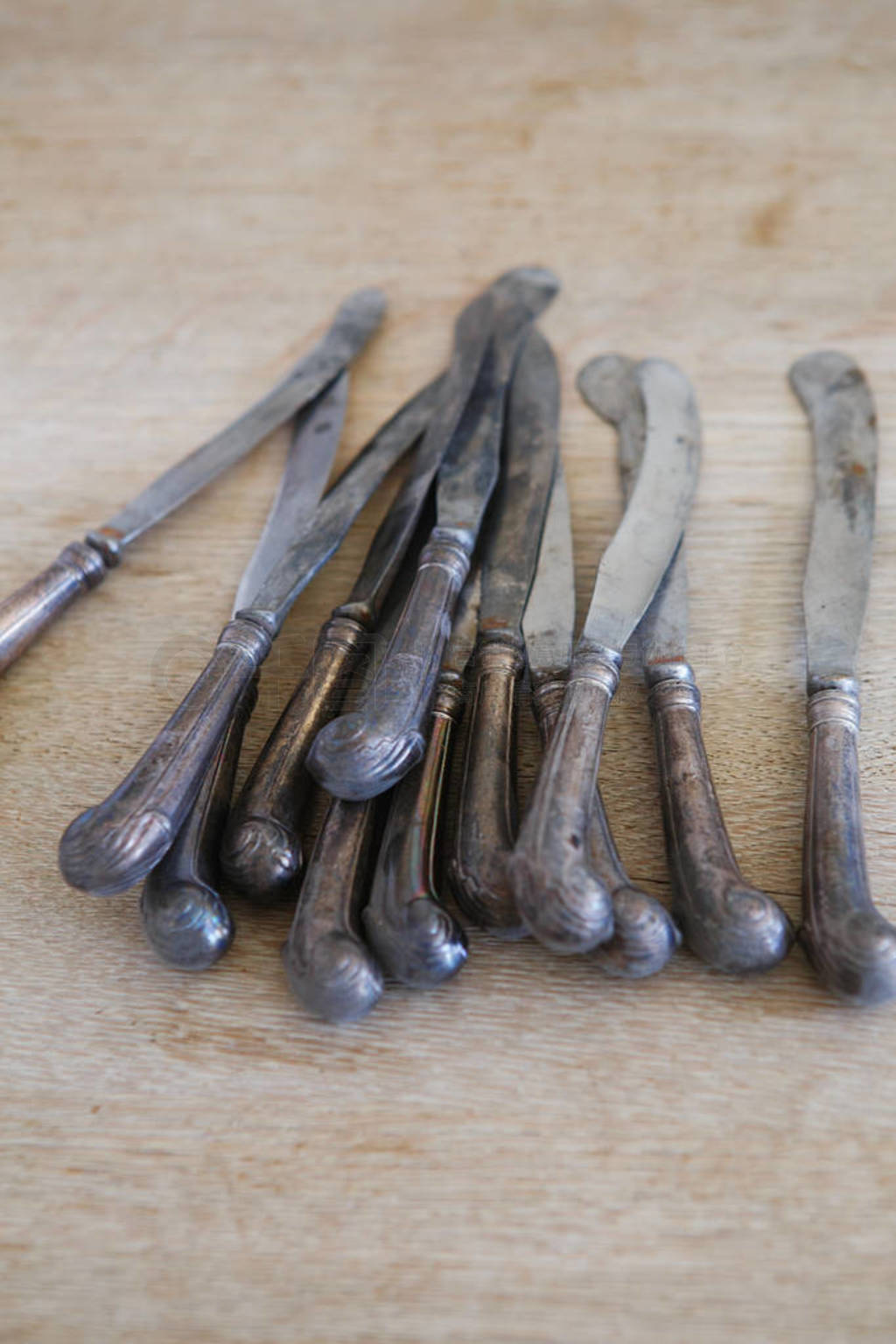 set of old table knives.