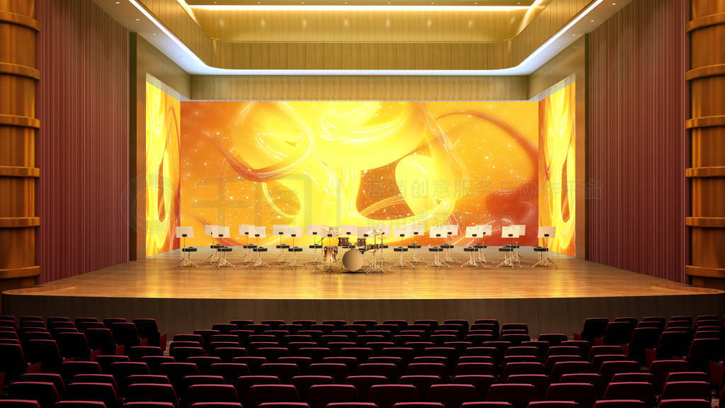 interior of concert hall 3d render image