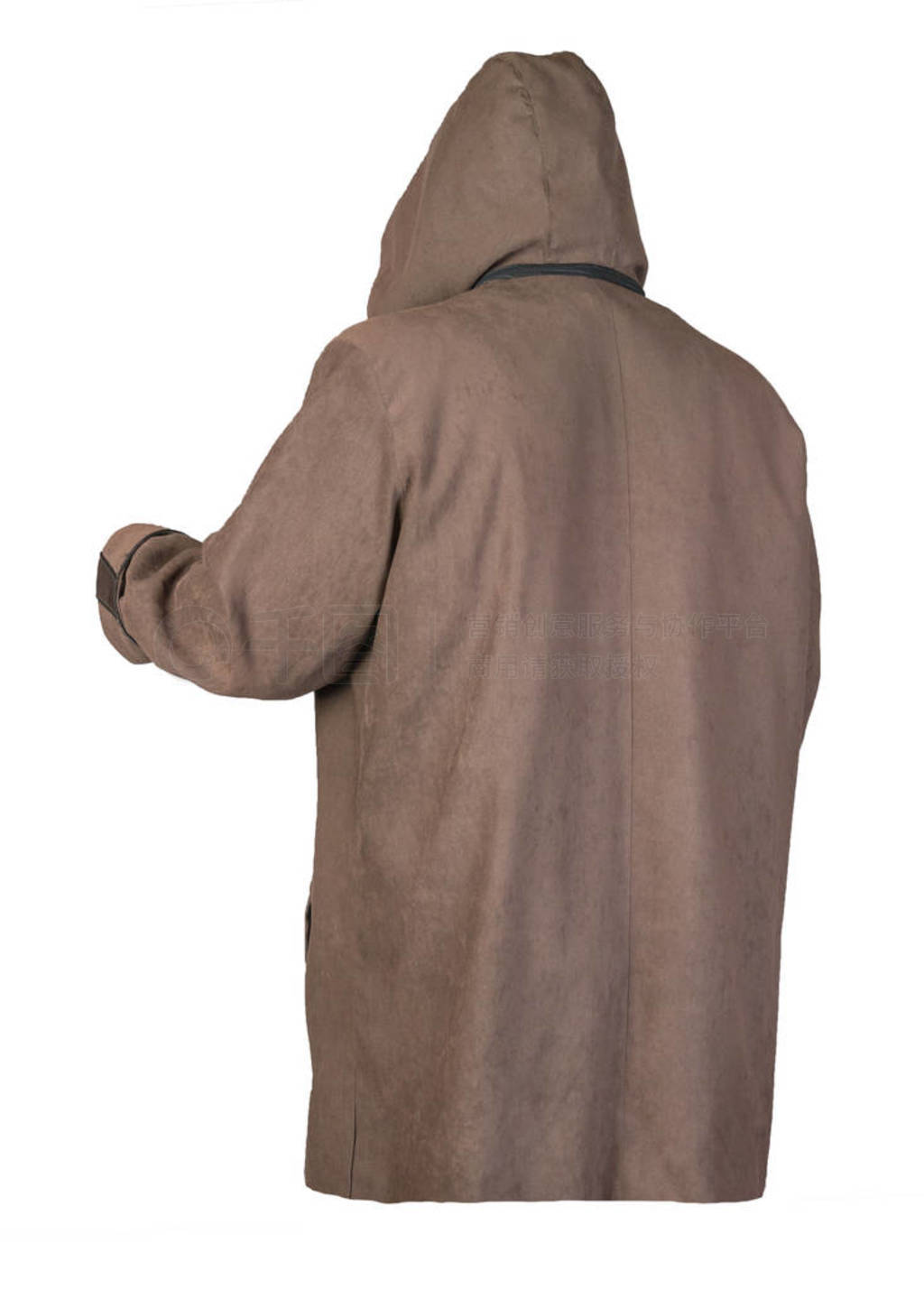 female coat with a hood Isolated on a white background.