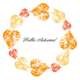 秋天的树叶花环上白色的背景，圆多彩的框架，孤立手绘制的印记矢量草药老式图形雕刻、 邀请函、 婚礼设计、 化妆品、 包装一套
