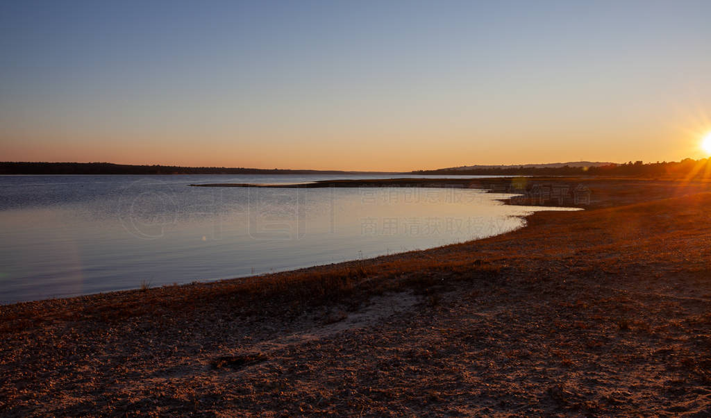 Sunset at the Montargil Reservoir Ponte de Sor Portugal