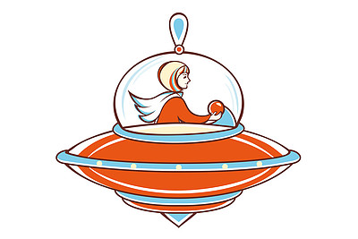 宇宙飞船,橙色 ufo