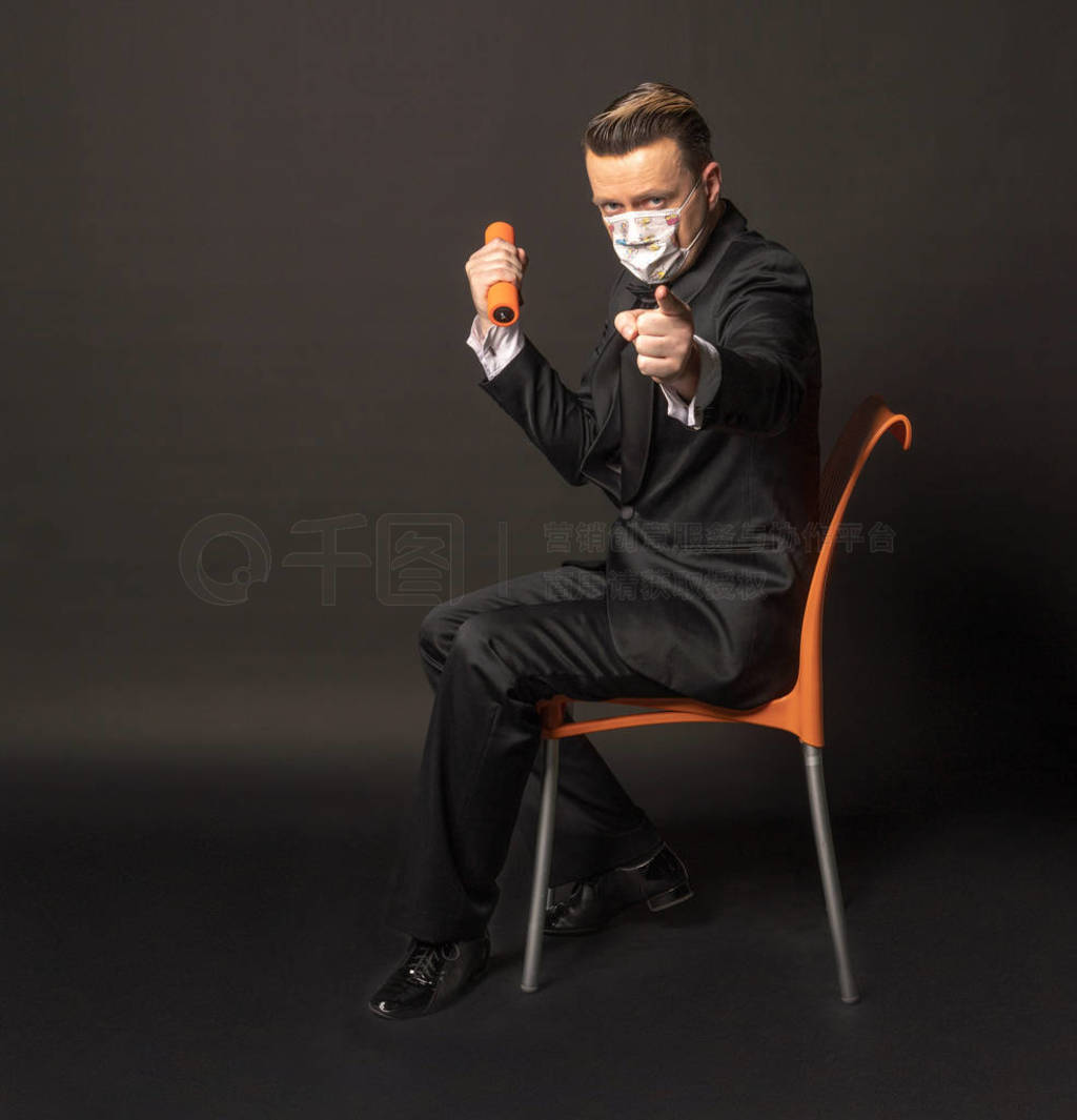 Coronovirus, a black background businessman,. The outbreak has b