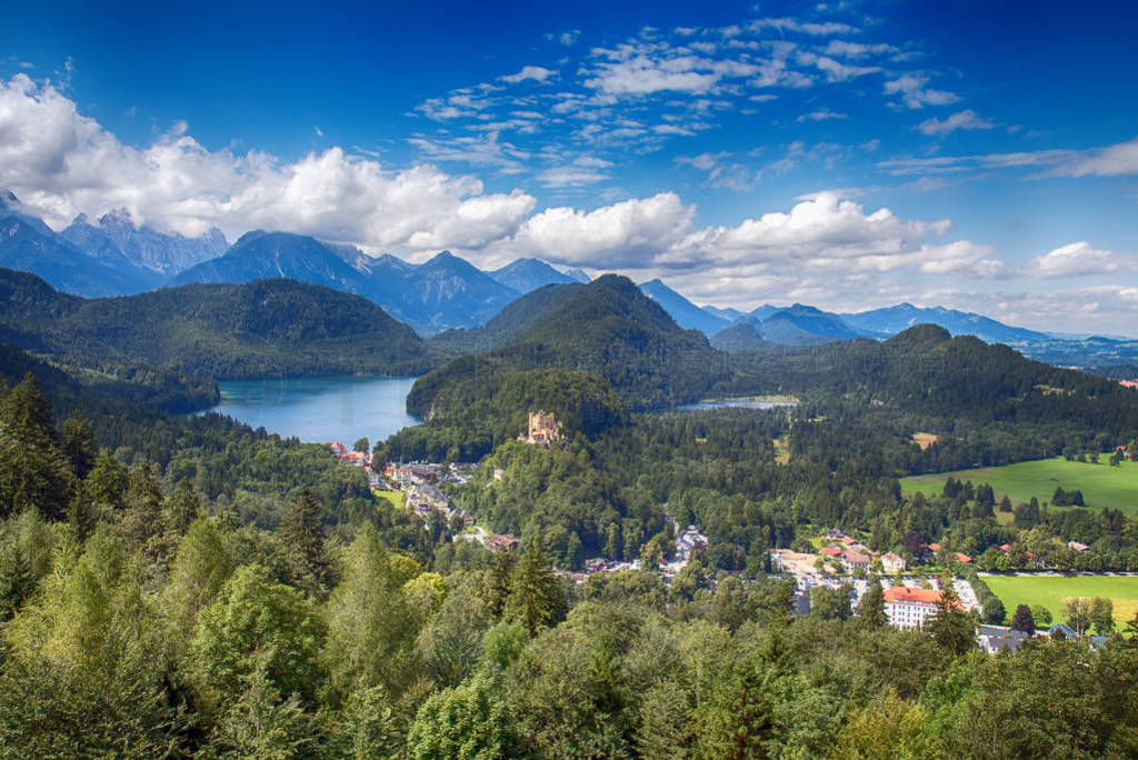 챤Ǳ̨Ͽľɫ鿴 Hohenschwangau Ǳ, ͷǰ˹, Schwansee, Alp