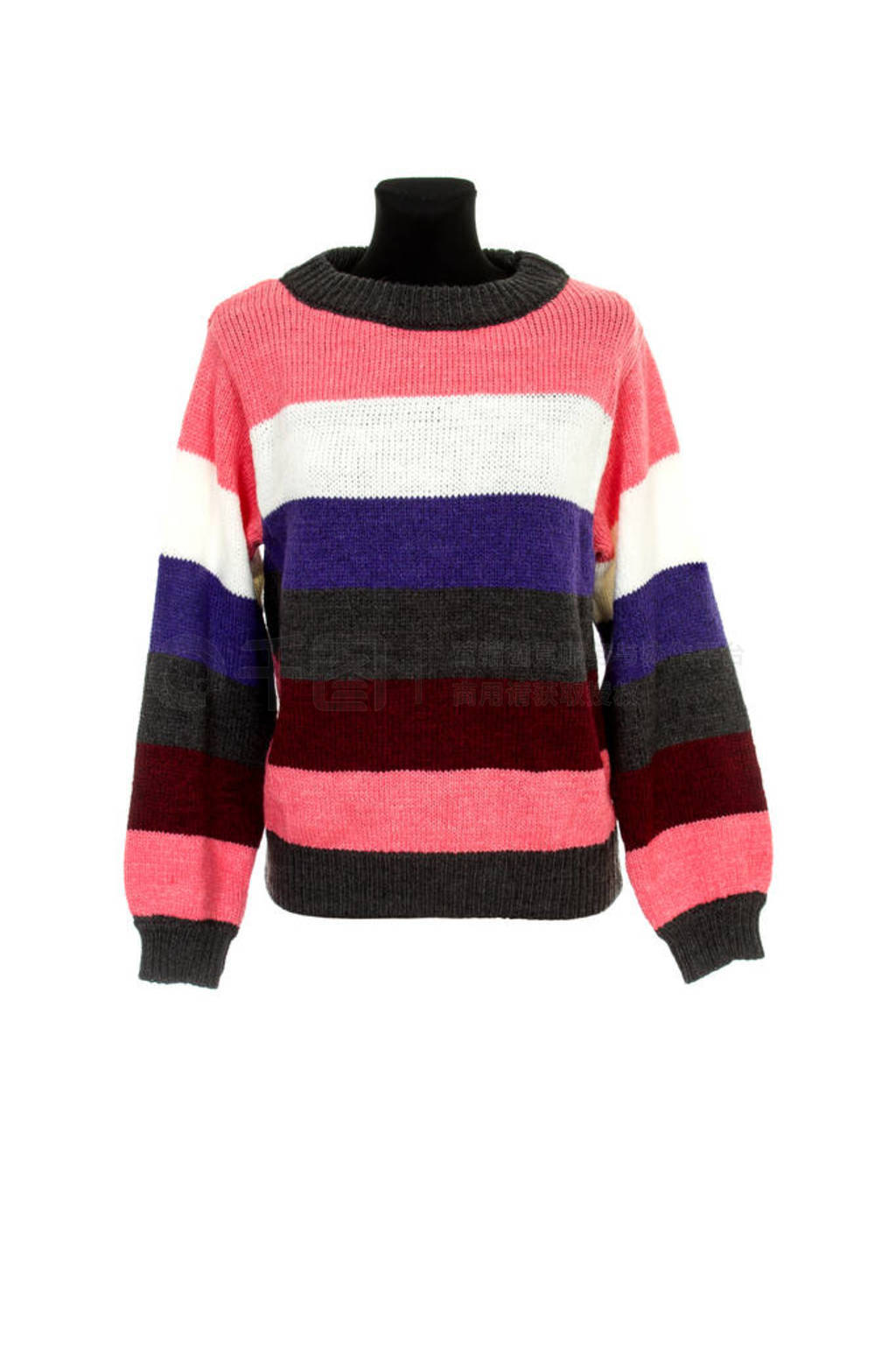 bright striped knitted sweater isolated