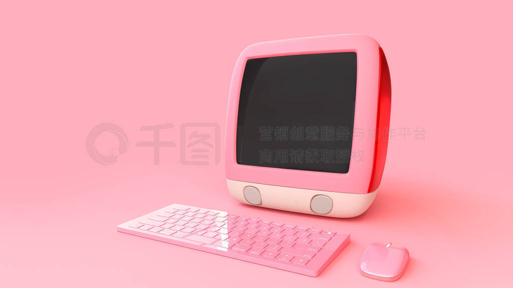 pink computer mock-up