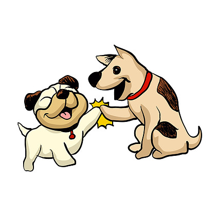 两只狗的动画片图片