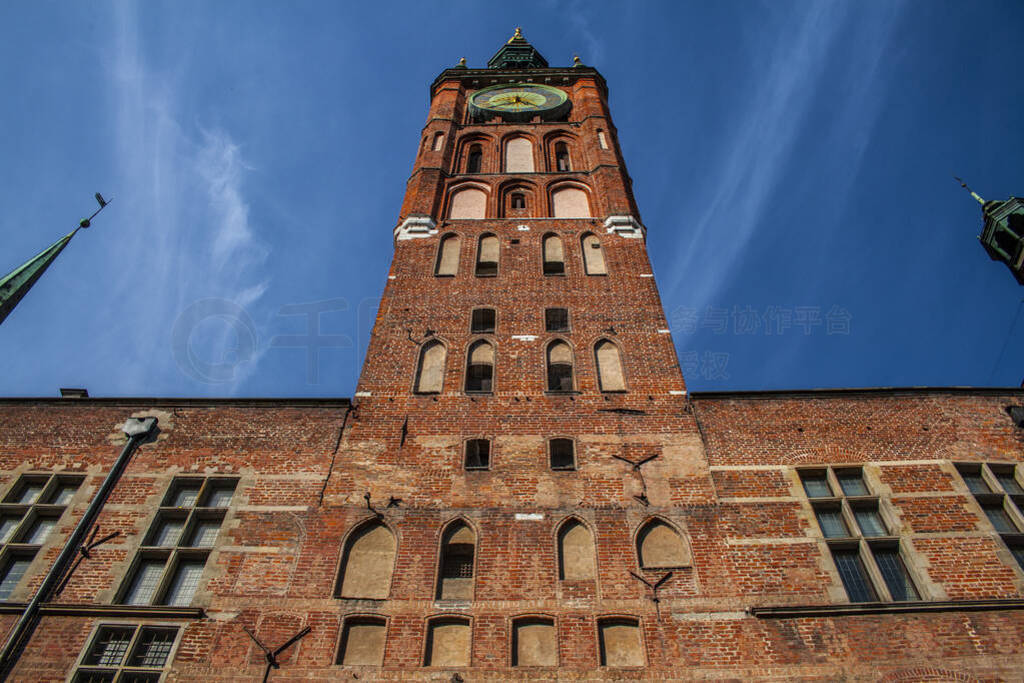Clock tower of Gdansk town hall