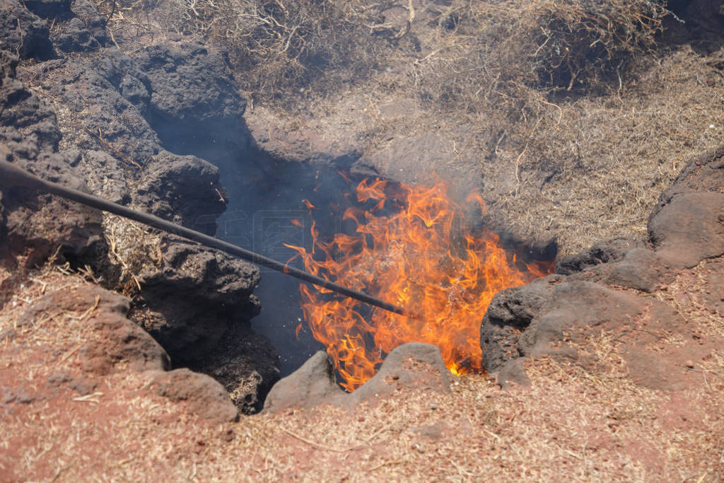 Ⱥͼɽ Timanfaya, ڵϵĶ, ʯȼյĲ硣