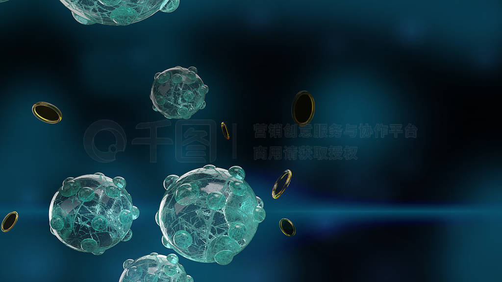 virus in dark tone 3d rendering for medicine and healthcare