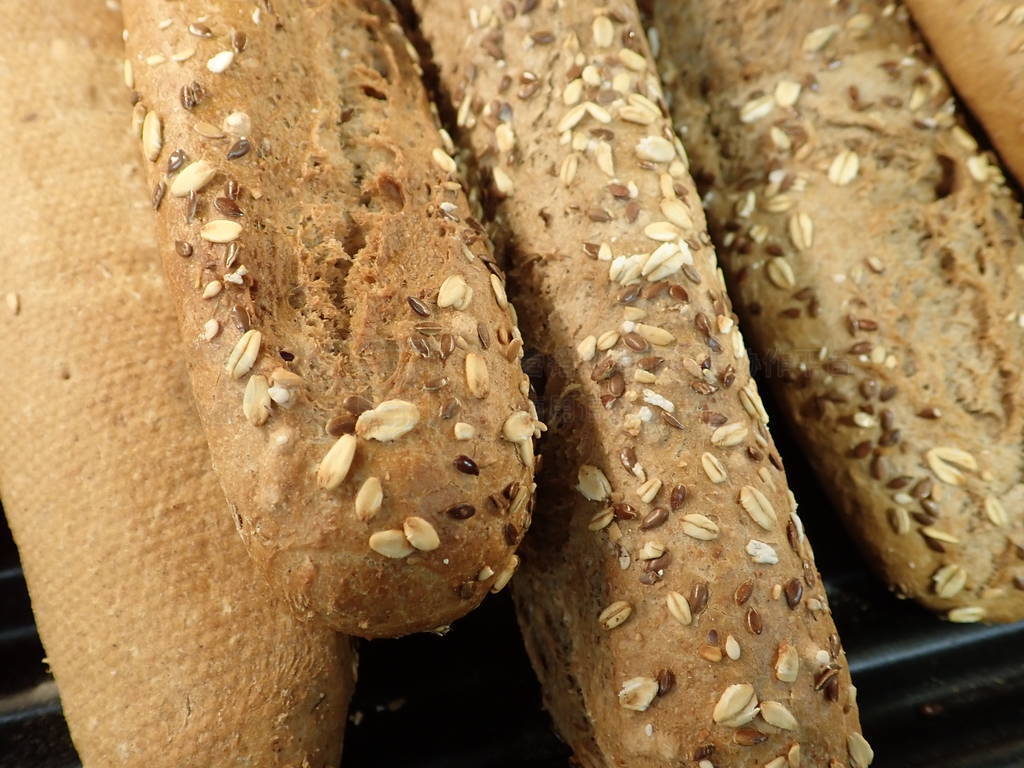 fresh baked bread in a market