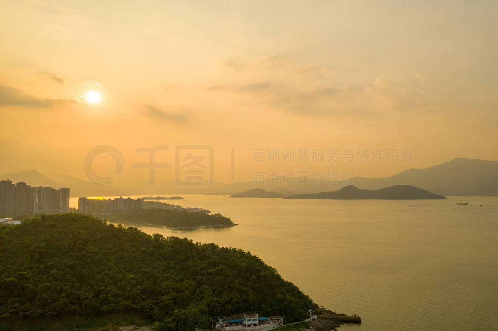 sun set of Ma On Shan at afternoon