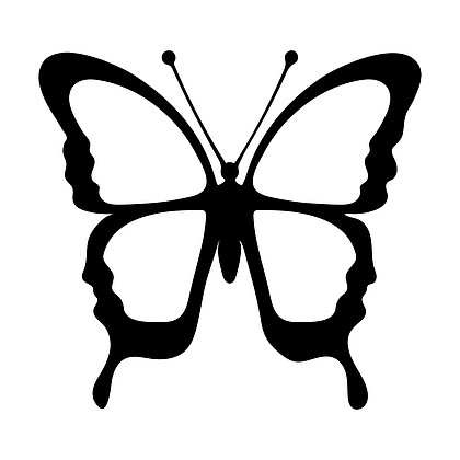 蝴蝶单色着色书黑白插画