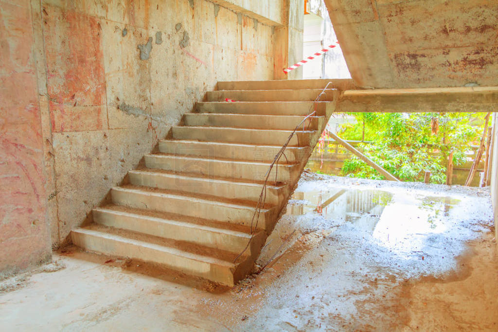 stair cement interior building construction site in develop hous