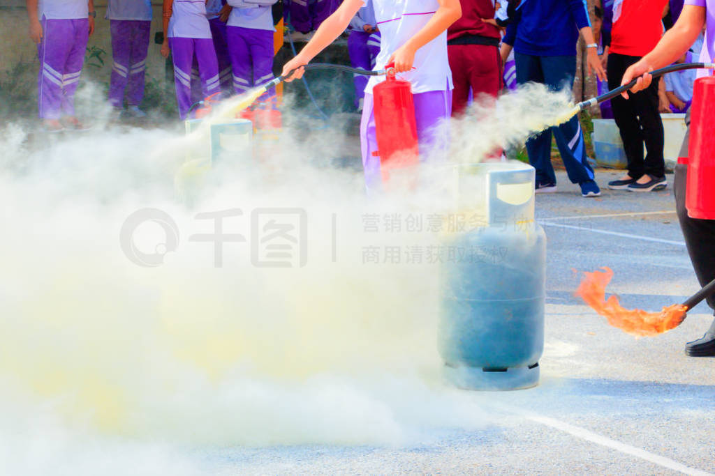 fire fighter Gas tank during a learning training exercise