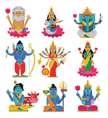 印度神矢量印度教神灵的女神性格和印度教神圣的偶像的美妮莎在印度