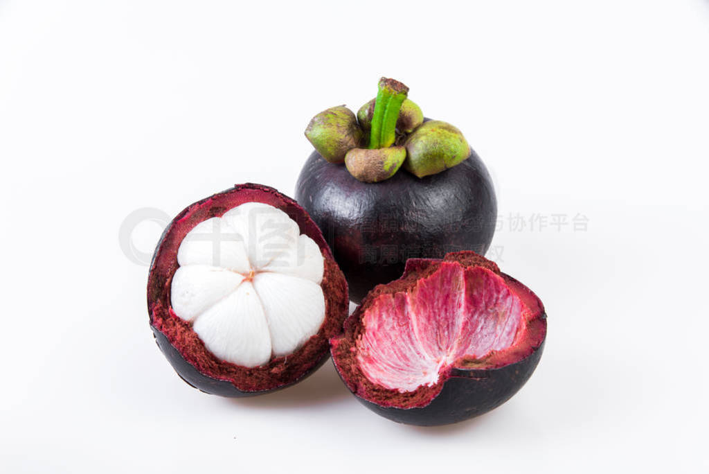 Mangosteens Queen of fruits,mangosteen on white background