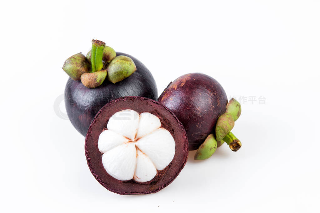 Mangosteens Queen of fruits,mangosteen on white background