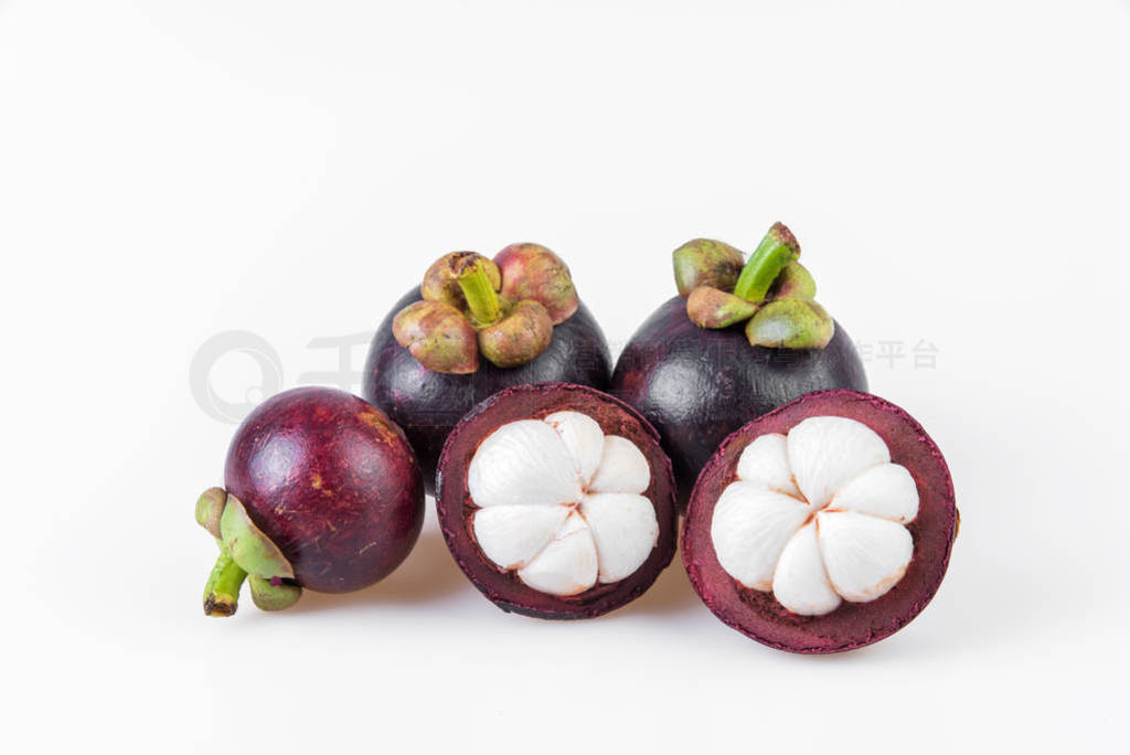 Mangosteens Queen of fruits,mangosteen on white background