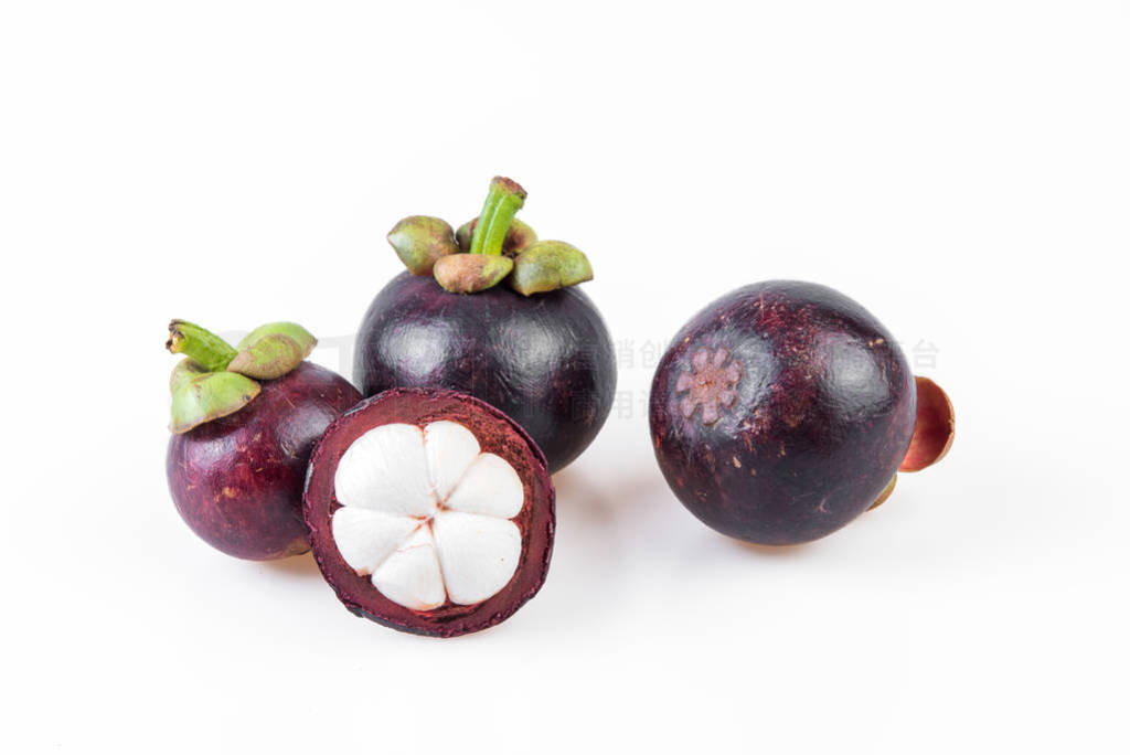 Mangosteens Queen of fruits,mangosteen on white background