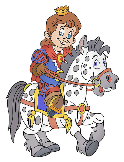 卡通王子 骑马图片