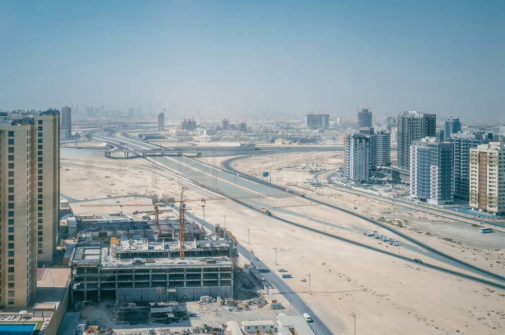 Big construction site in Dubai.