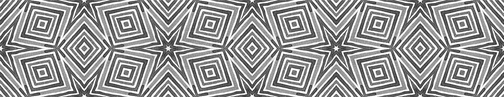 Black and white Seamless Border Scroll. Geometric