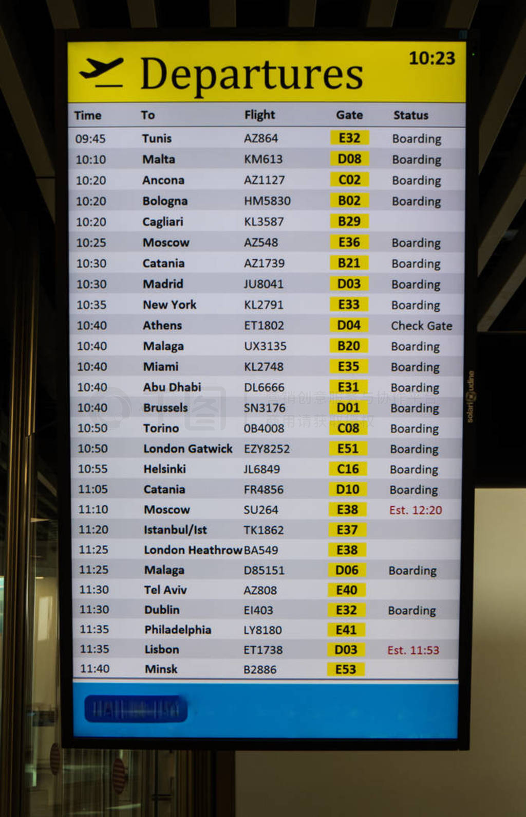 International Airport Departures Board