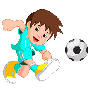 踢足球的男孩卡通