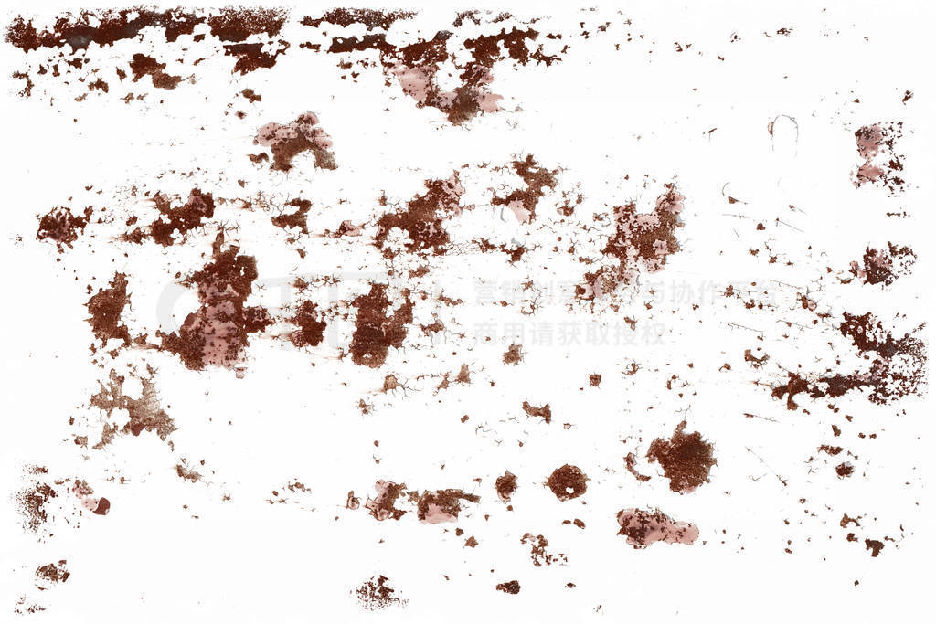 pieces of rust isolated on a white background.