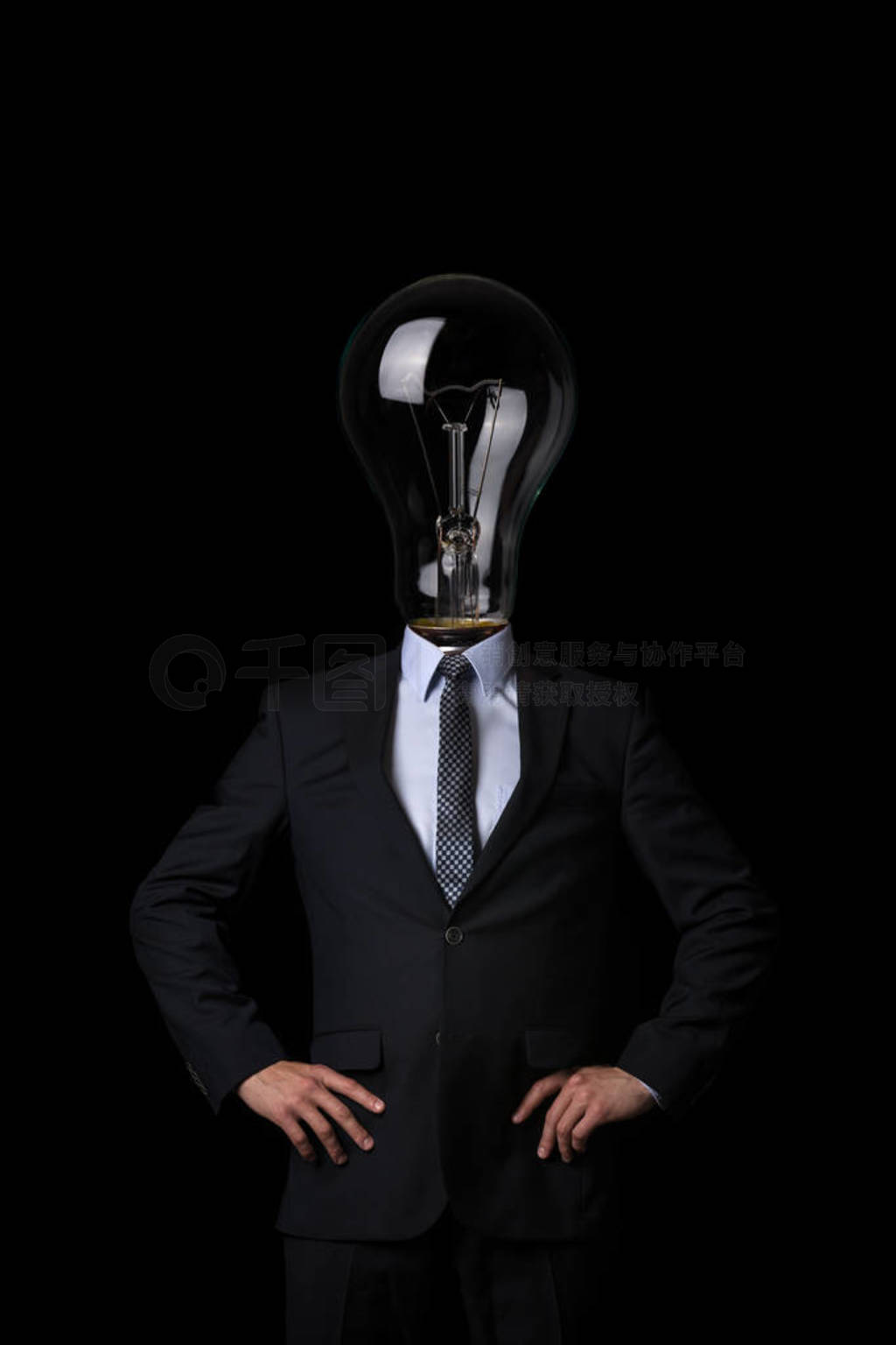 A man with a bulb head.