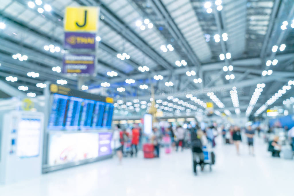 Abstract blur and defocused airport terminal interior