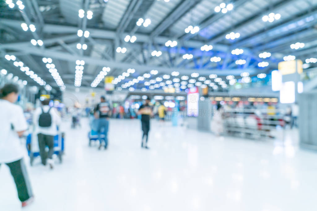 Abstract blur and defocused airport terminal interior