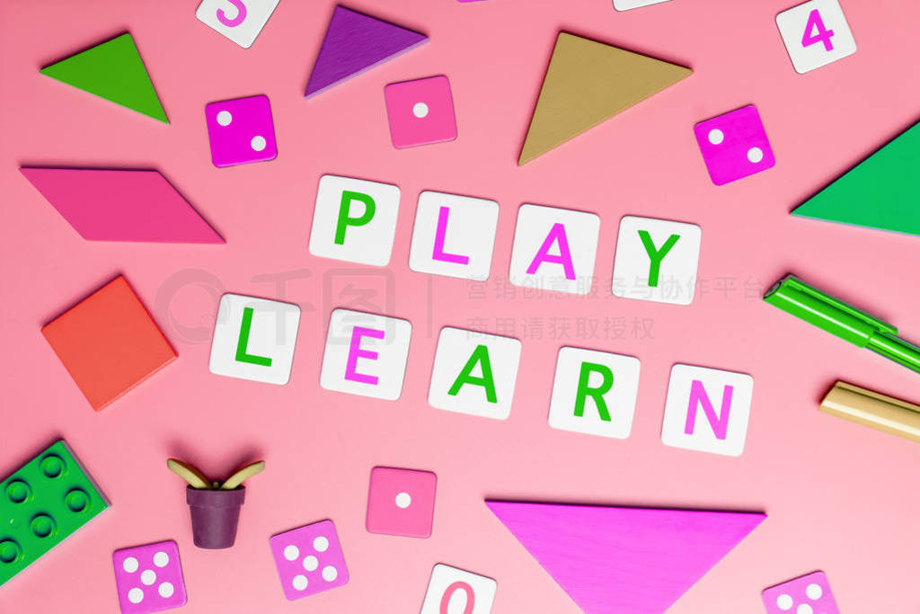 Play and Learn with toy and objects for child education concept