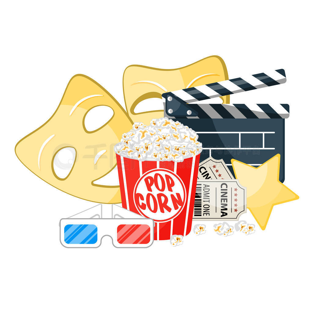 ӰʱʸͼӰںɫԲ뱬׻, clapperboard, 3d ۾͵ӰƬɡӰԺĵӰ