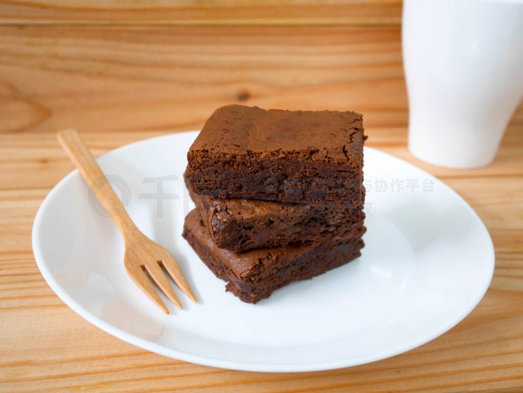 Stack of homemade chocolate brownies