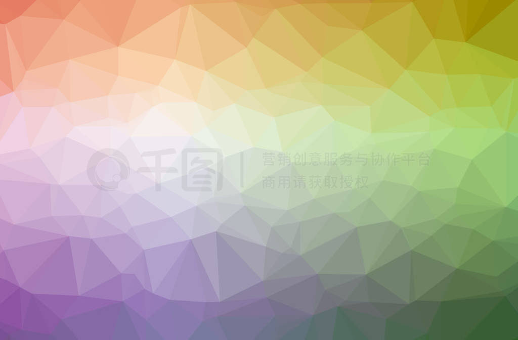 Illustration of abstract Green, Orange, Purple horizontal low po