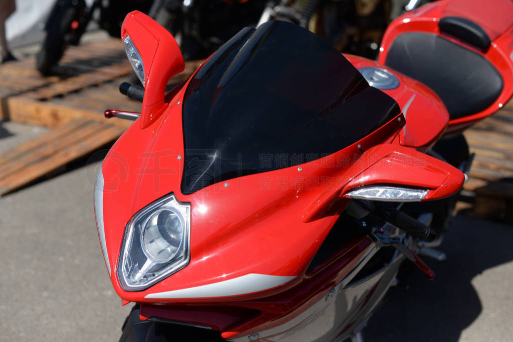 motorcycle red sports front part