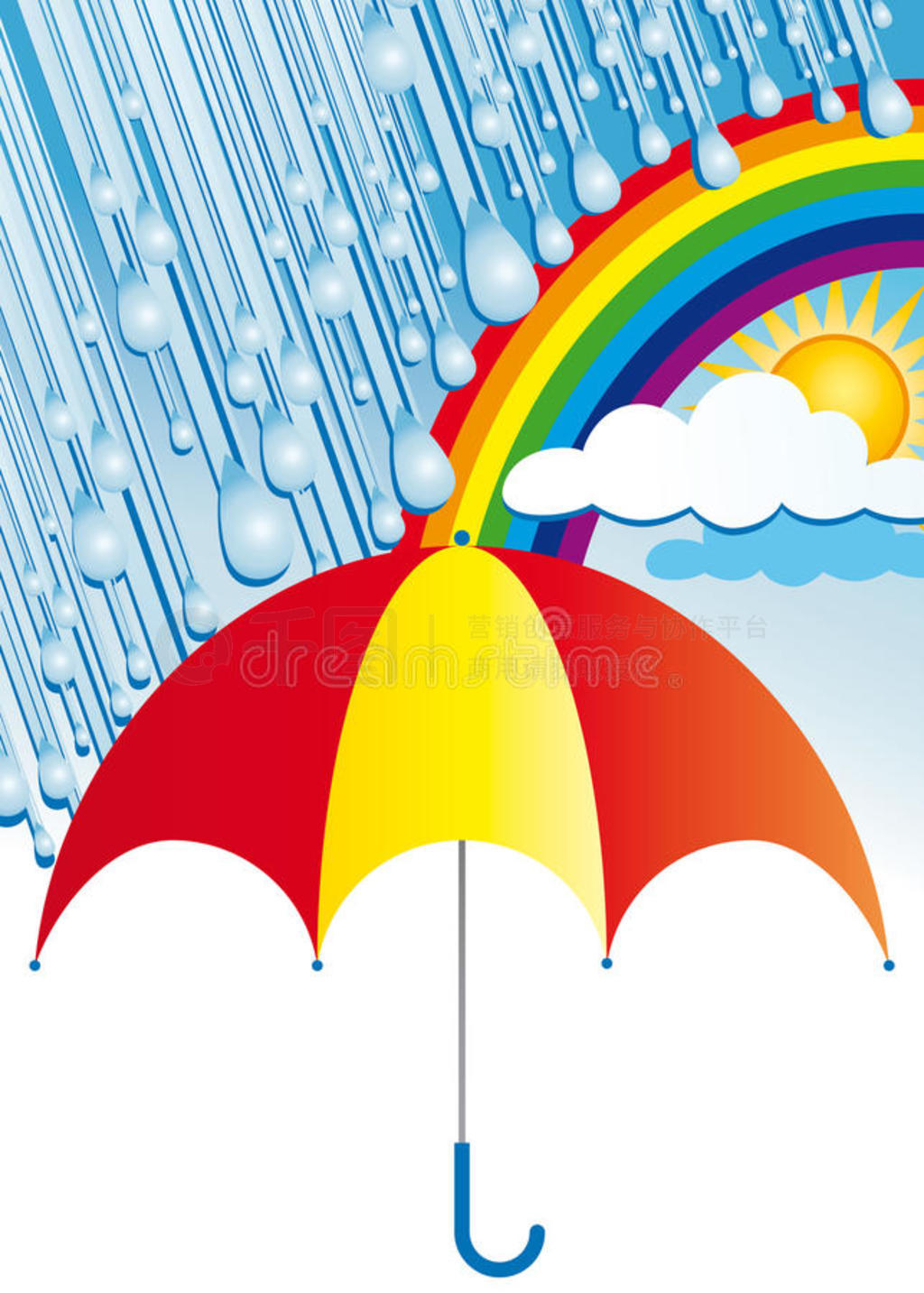雨过天晴美丽彩虹景色矢量图片素材-编号04454159-图行天下