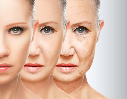 美容概念皮肤老化。抗衰老程序，恢复活力，提升，紧致面部肌肤