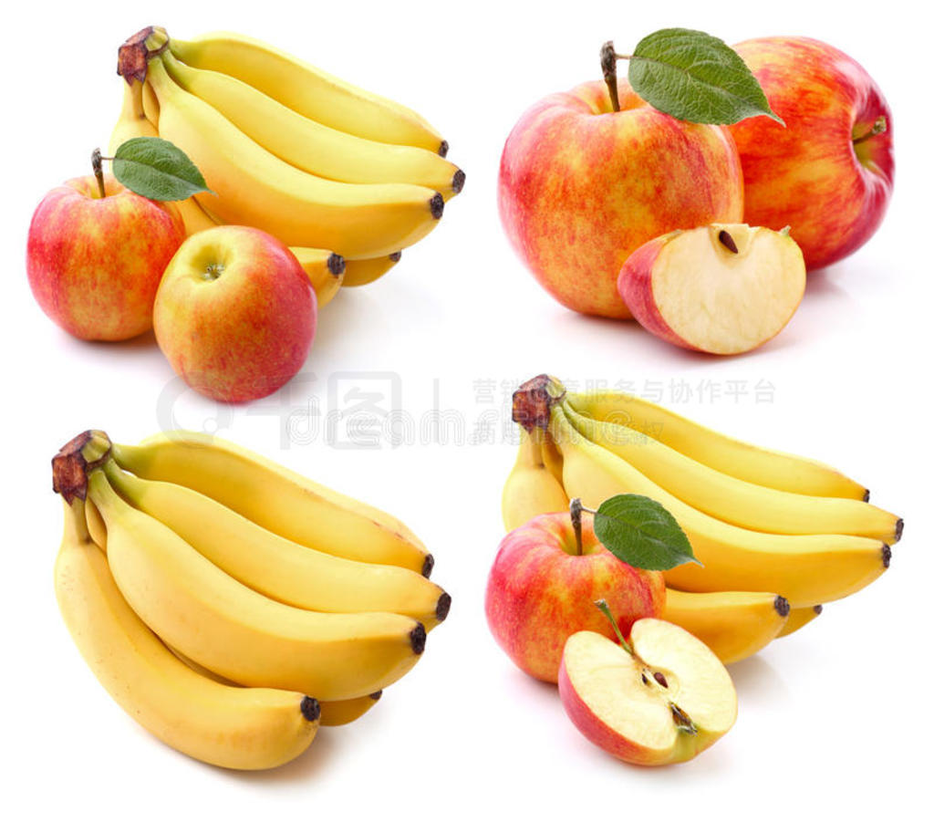 水果静物唯美高清晰摄影-香蕉苹果