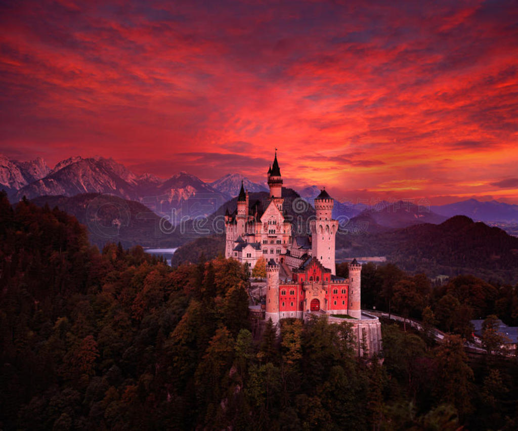 峿ɫNeuschwansteinͯǱѪȵĺڰɫľڼ