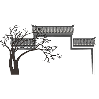 马头墙素材中国古建筑塔楼模型岳阳楼中国古建筑之旅国潮风格插画海报
